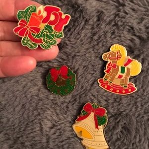 Vintage Metal Christmas Button Covers